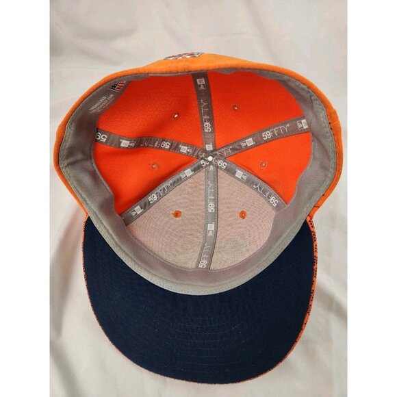 New Era 59Fifty Sideline Collection Denver Broncos Orange 7 1/2" Fitted Hat Cap - Picture 7 of 9